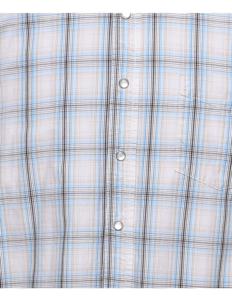 Short Sleeve Checked Shirt - L