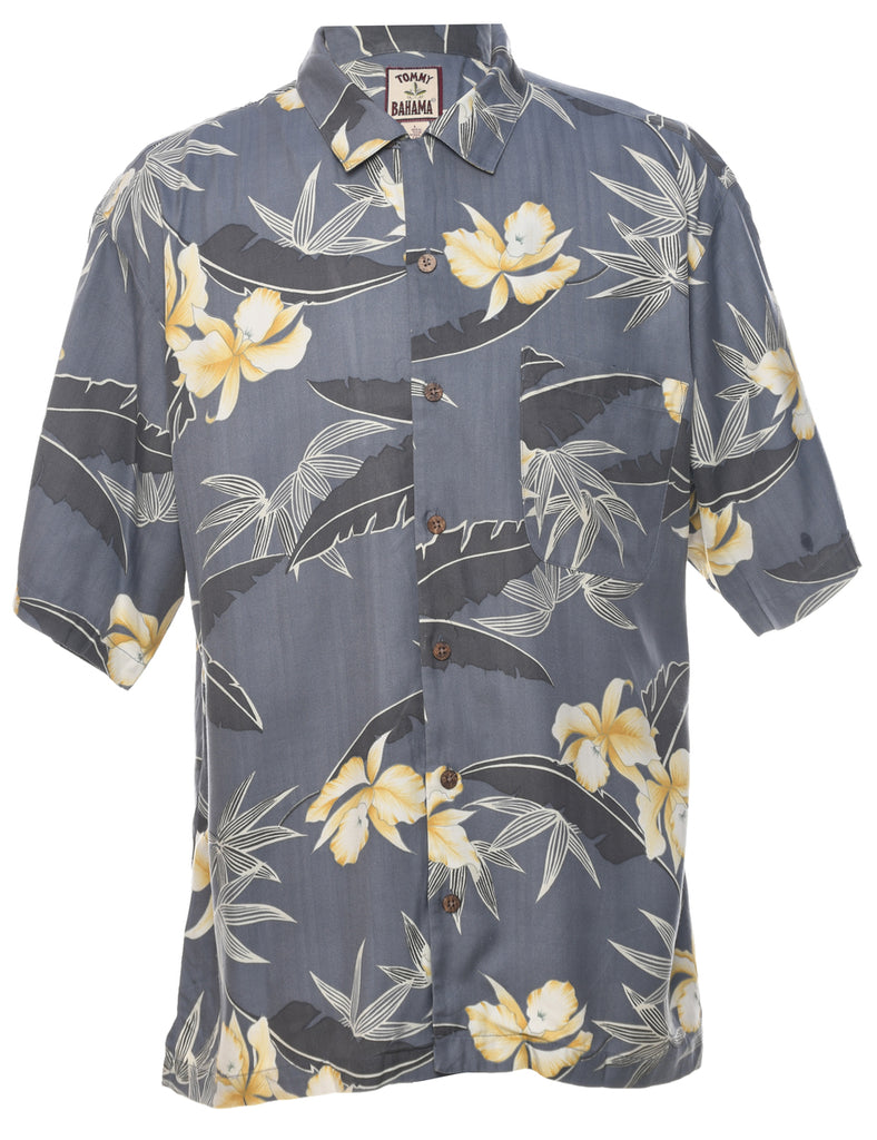 Silk Floral Hawaiian Shirt - L