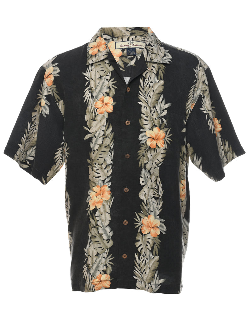 Silk Floral Hawaiian Shirt - M