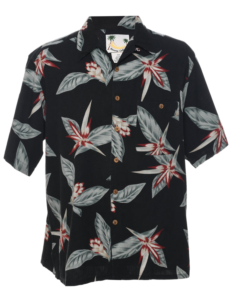 Silk Floral Hawaiian Shirt - L