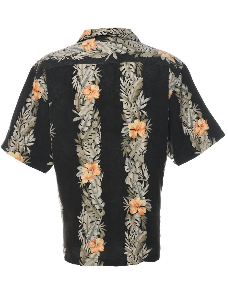 Silk Floral Hawaiian Shirt - M