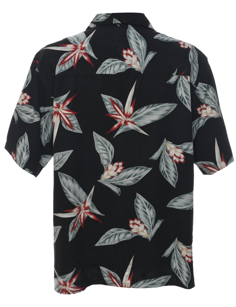 Silk Floral Hawaiian Shirt - L