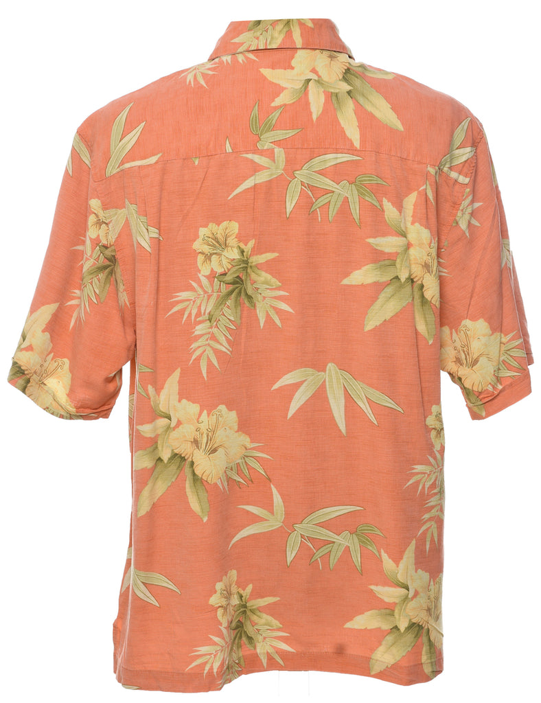 Silk Floral Hawaiian Shirt - M