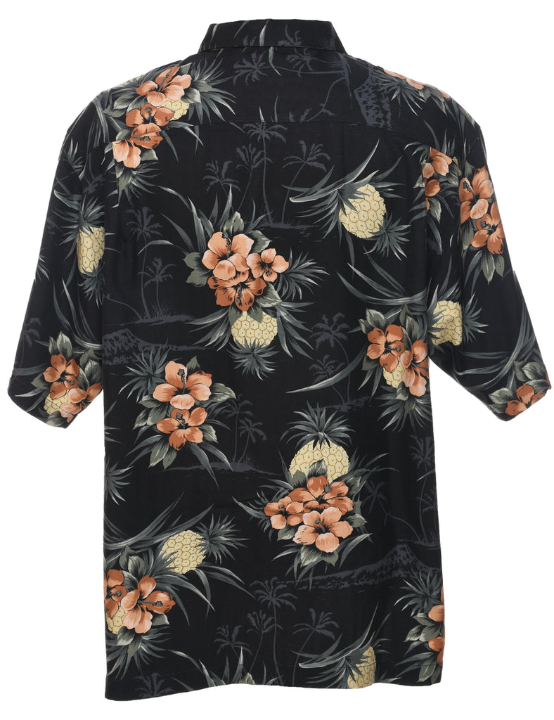 Silk Fruit Print Hawaiian Shirt - L