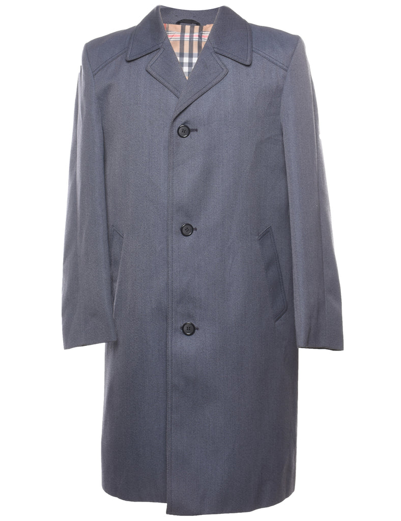 Single Breasted Classic Grey Vintage Trench Coat - L