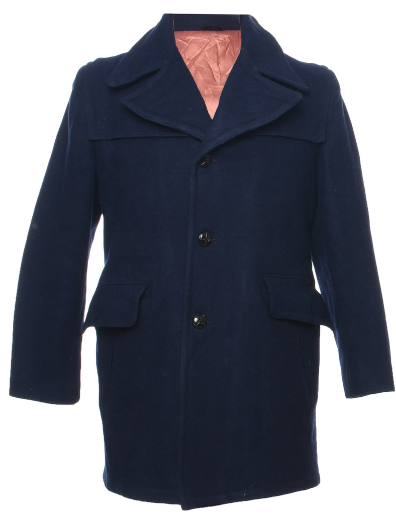 Single Breasted Wool Coat - M