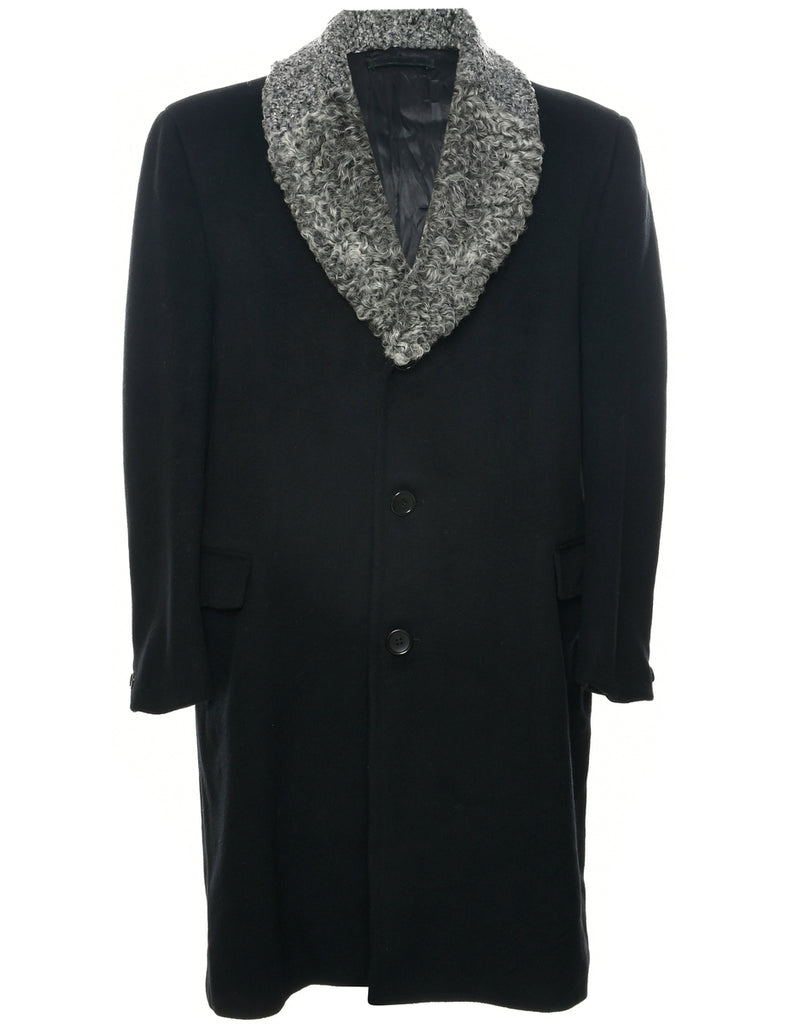 Single Breasted Wool Coat - L