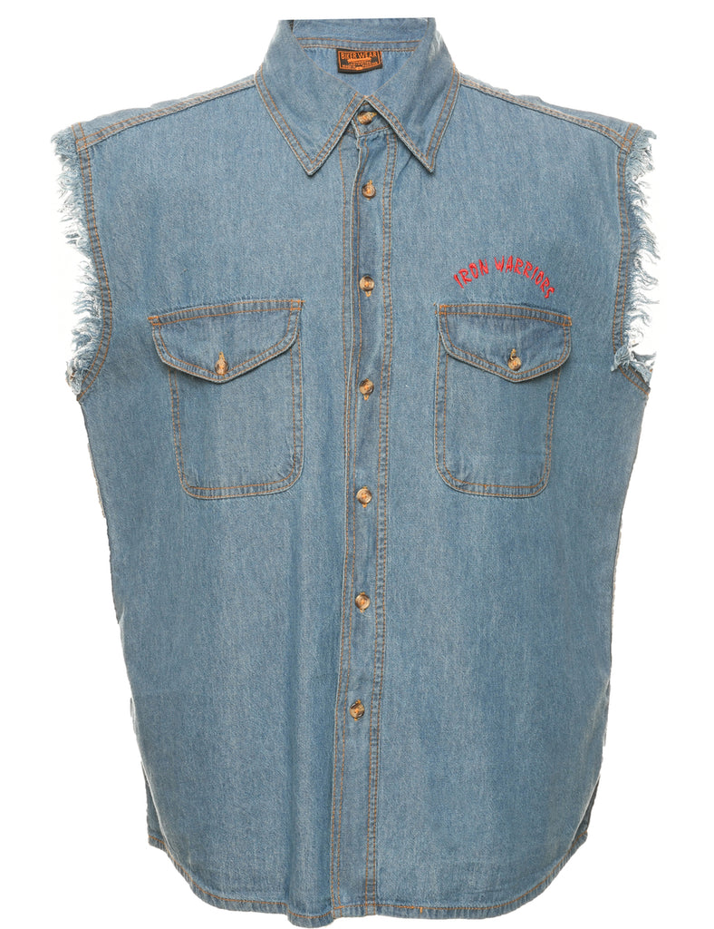 Sleeveless Denim Shirt - L