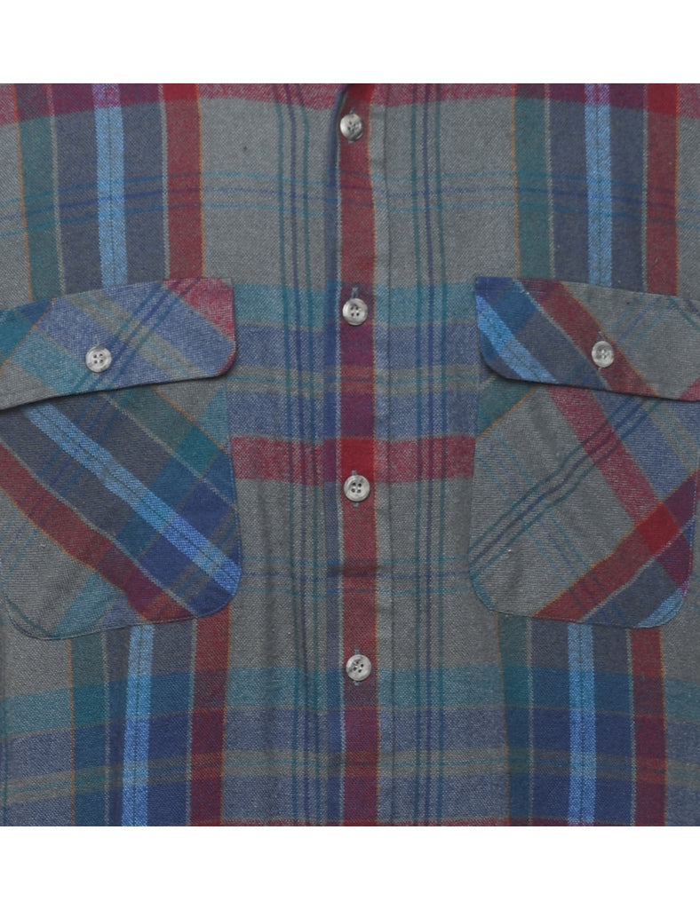 St John's Bay Checked Multi-Colour Flannel Shirt - L