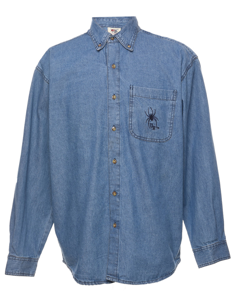 Stone Wash Denim Shirt - L