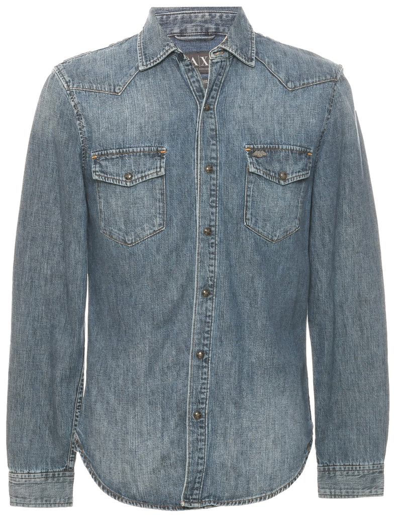 Stone Wash Denim Shirt - M