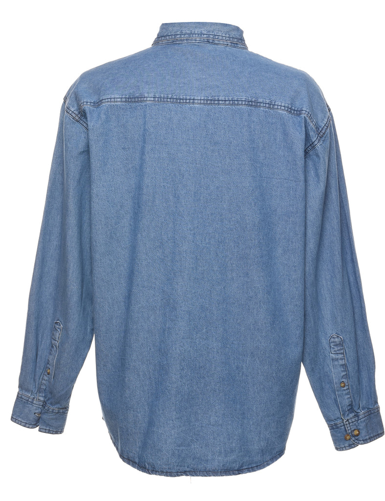 Stone Wash Denim Shirt - L