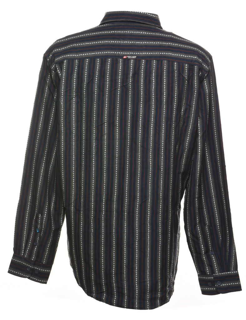 Striped Dark Green & Navy Shirt - XL