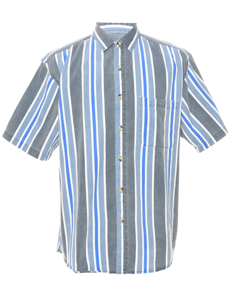 Striped Denim Shirt - M