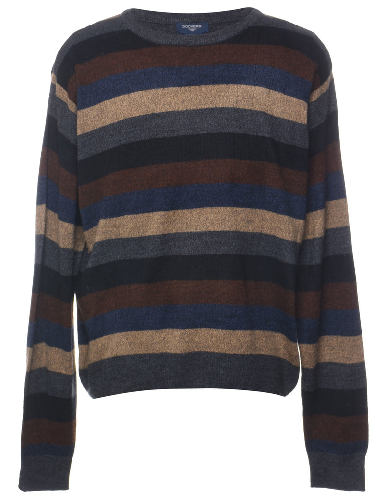 Striped Dockers Jumper - L