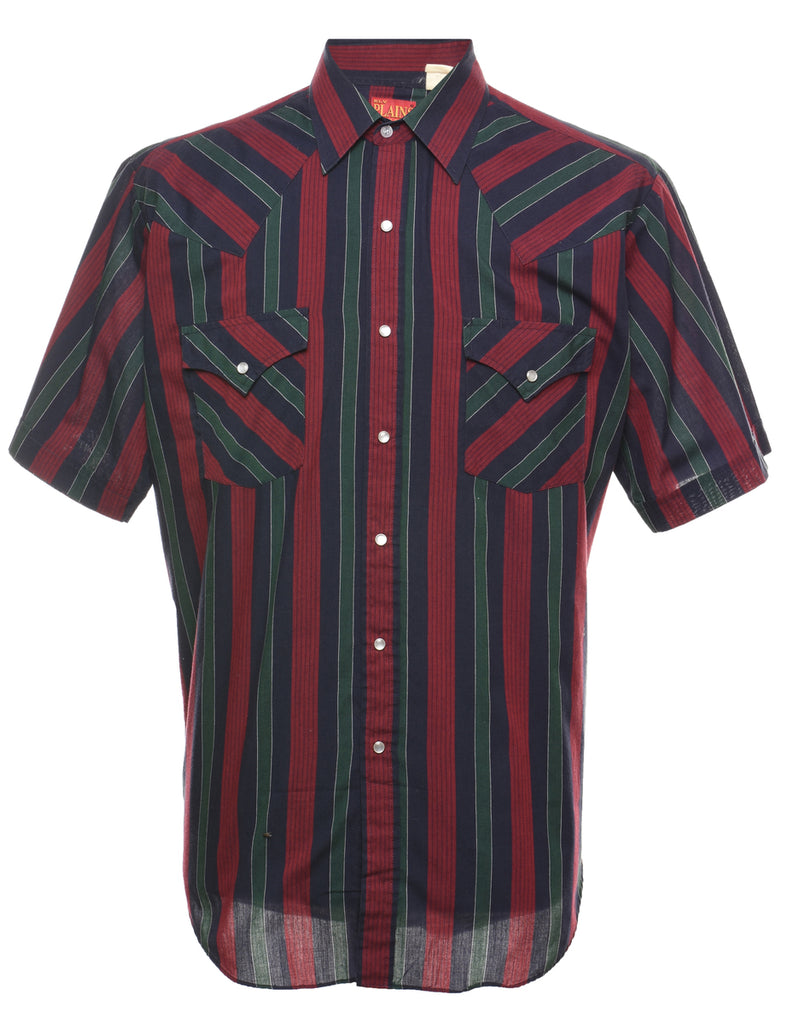 Striped Multi-Colour Western Shirt - L