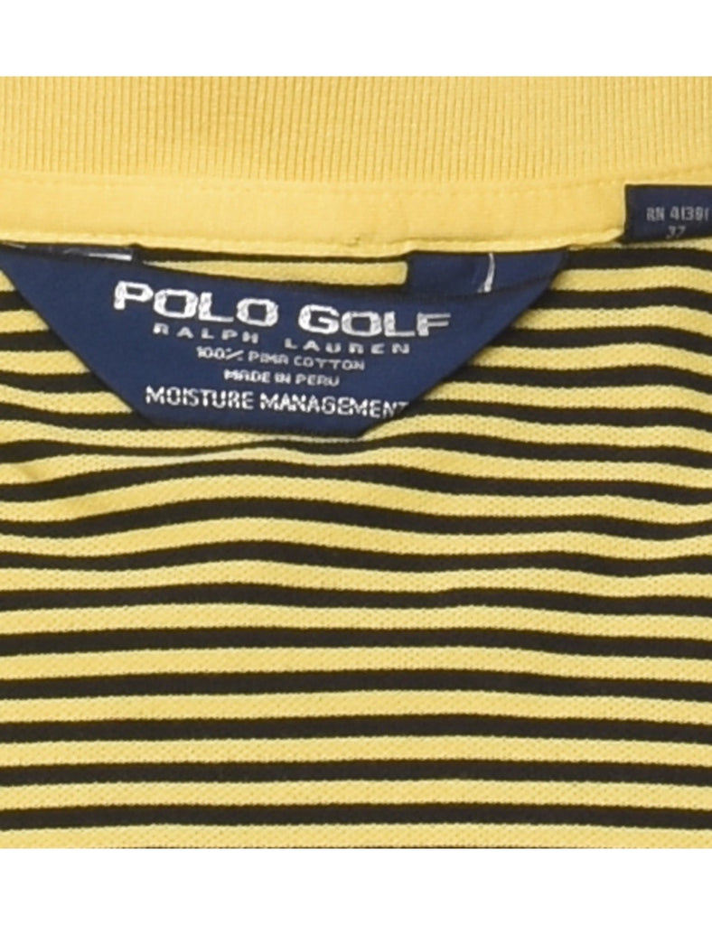 Striped Nike Golf Design Black & Yellow Polo Shirt - XL