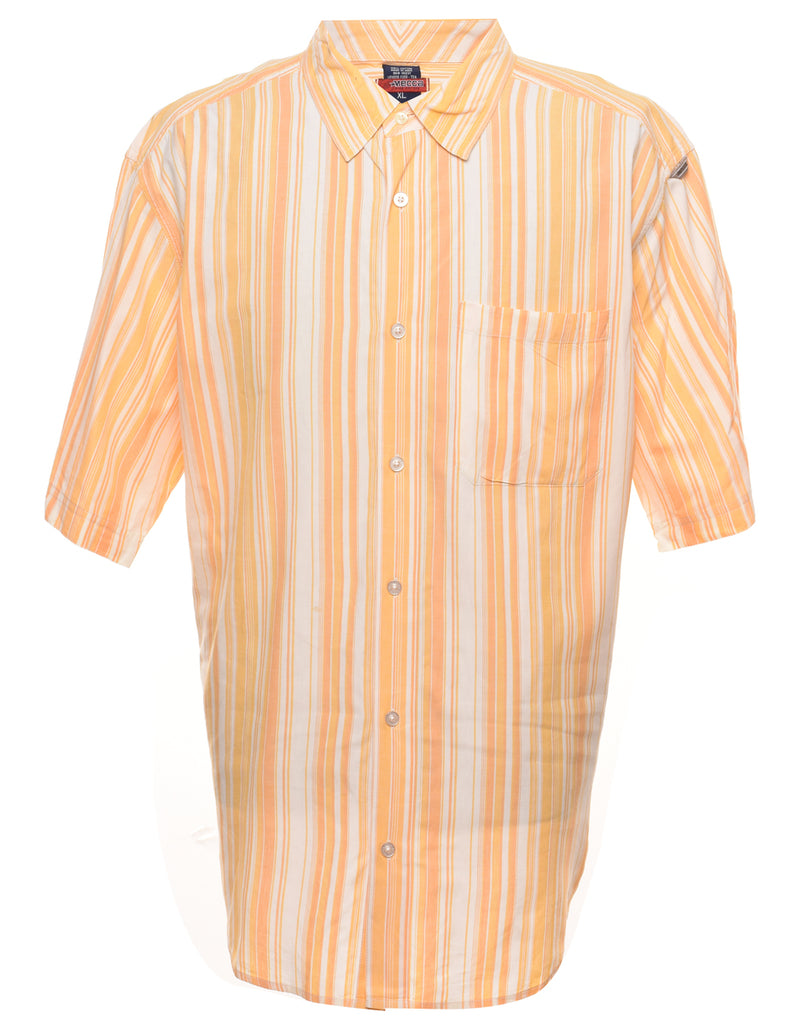 Striped Smart Yellow & White Classic Shirt - XL