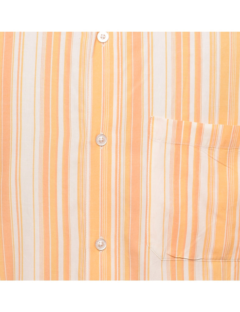 Striped Smart Yellow & White Classic Shirt - XL