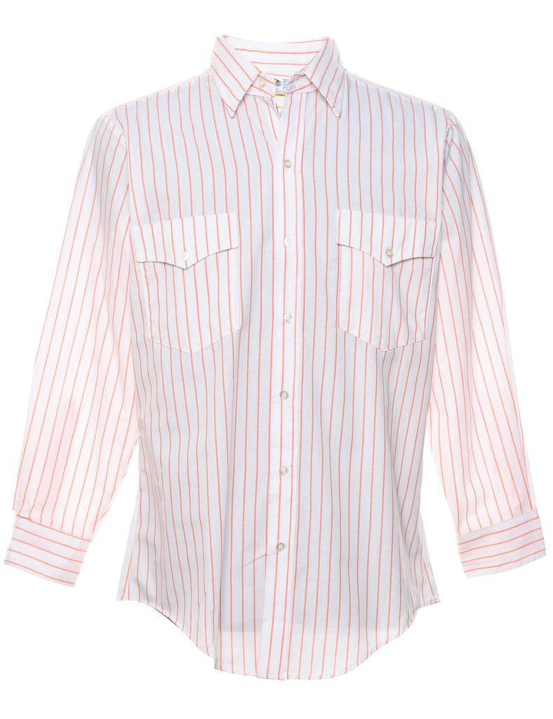 Striped White Shirt - M