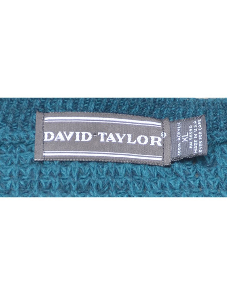 Teal Cable Knit Jumper - XL