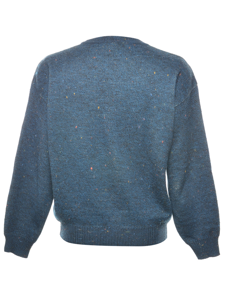 Teal Patterned Jumper - L