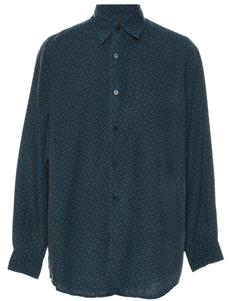 Teal Patterned Shirt - M