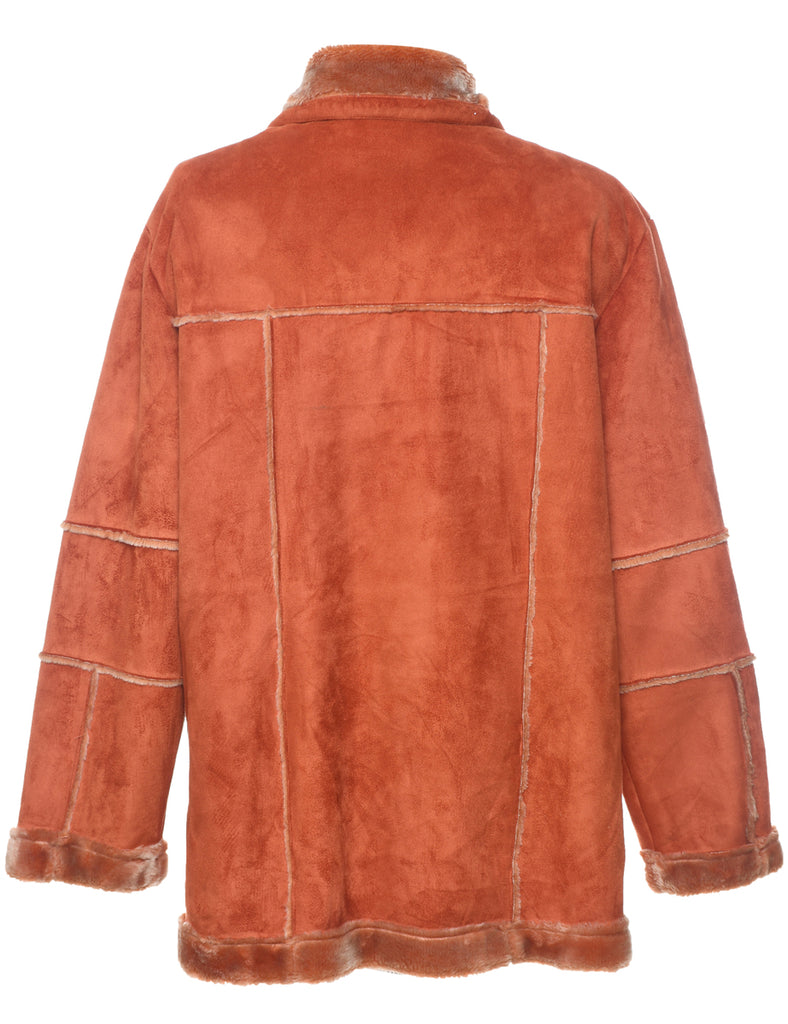 Terracotta Shearling Jacket - M