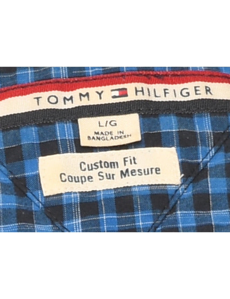 Tommy Hilfiger Checked Blue & Black Flannel Shirt - L