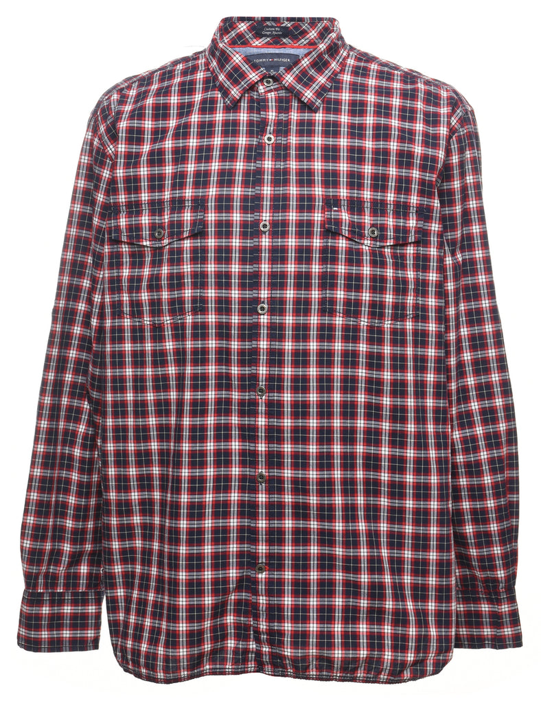 Tommy Hilfiger Checked Navy & Red Shirt - XL