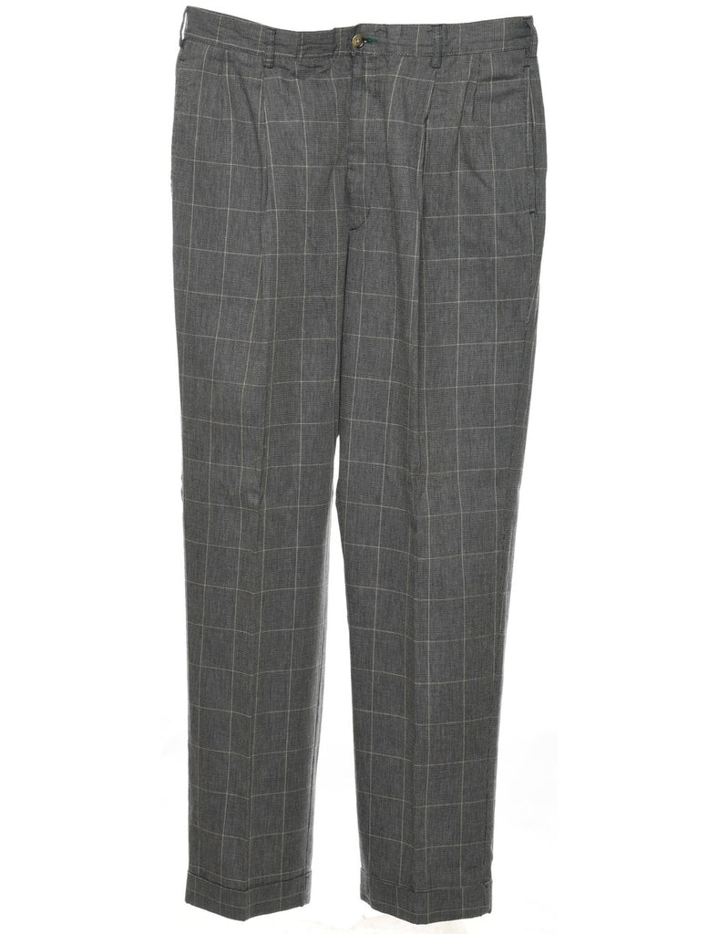 Tommy Hilfiger Dark Grey Checked Trousers - W36 L32