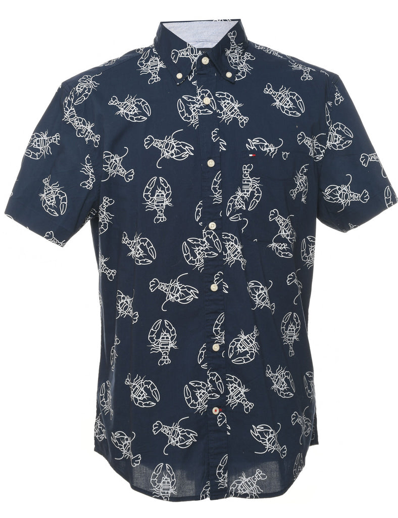 Tommy Hilfiger Navy & White Illustrated Shirt - L