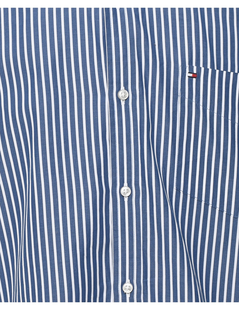 Tommy Hilfiger Navy & White Striped Shirt - L