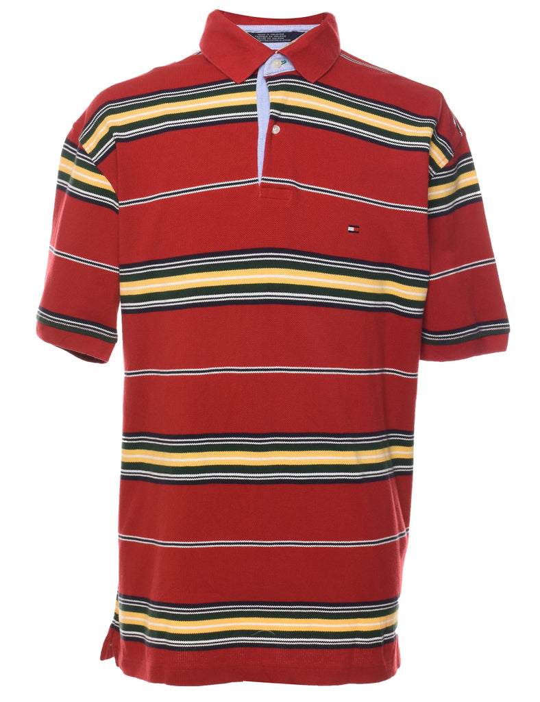 Tommy Hilfiger Red & Yellow Polo Shirt - L