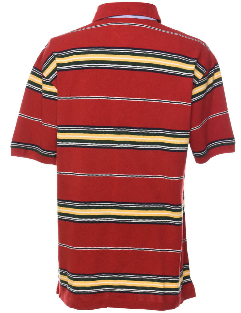 Tommy Hilfiger Red & Yellow Polo Shirt - L