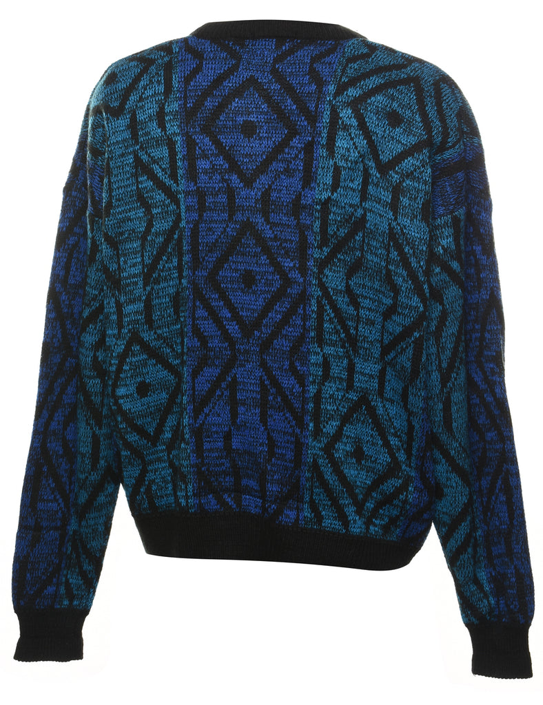 Turquoise & Navy Patterned Cardigan - XL