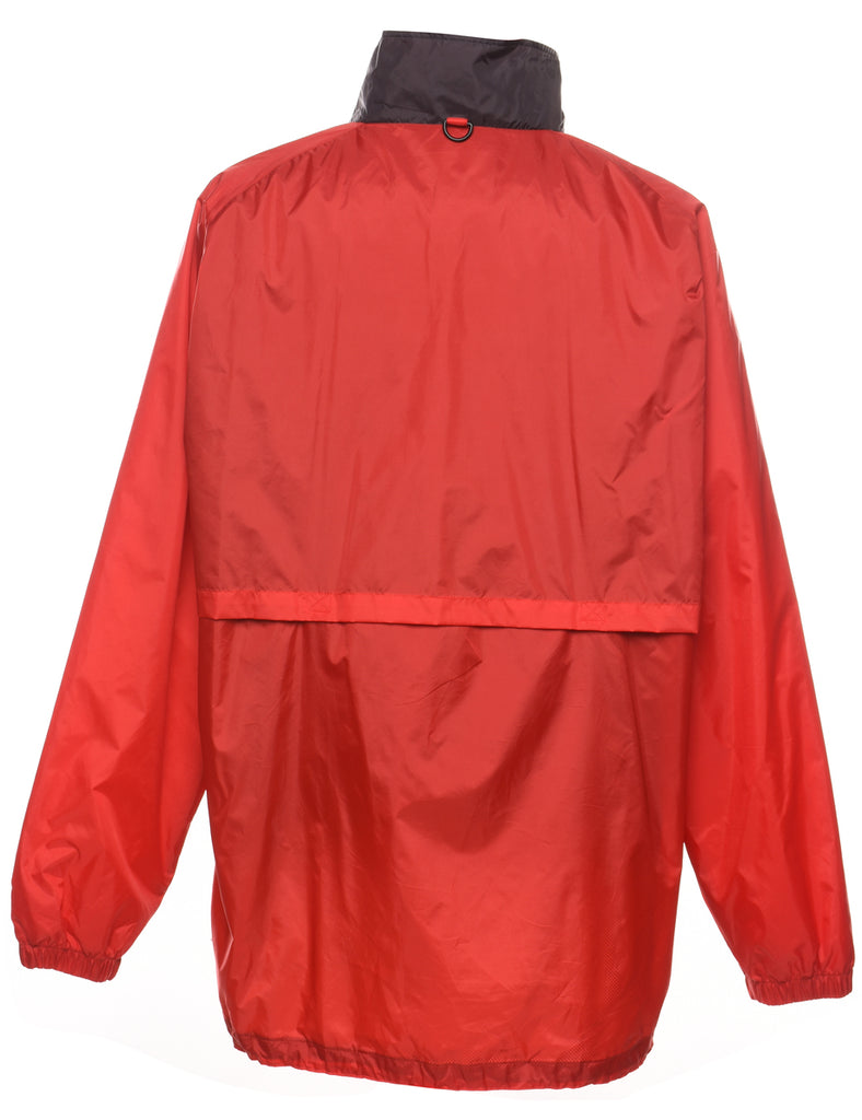 Two-Tone Black & Red Nylon Anorak - XL