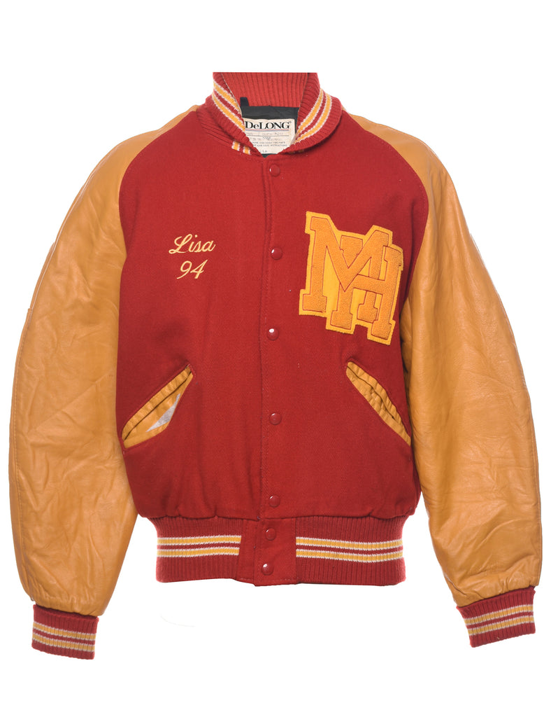 Two Tone Letterman Bomber Jacket - M