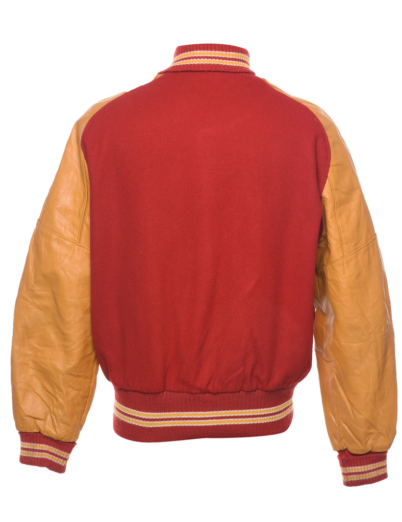 Two Tone Letterman Bomber Jacket - M