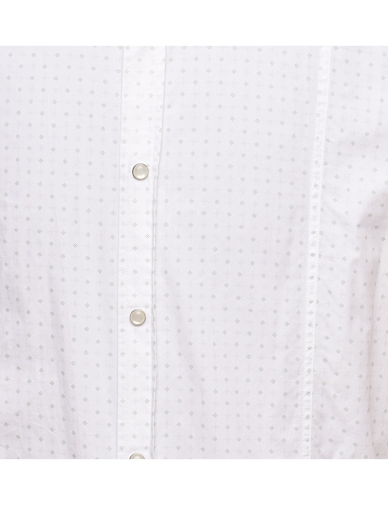 White Patterned Classic Shirt - XL