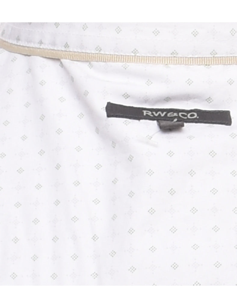 White Patterned Classic Shirt - XL