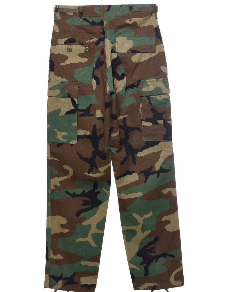 Woodland Camouflage Print Cargo Trousers - W29 L32