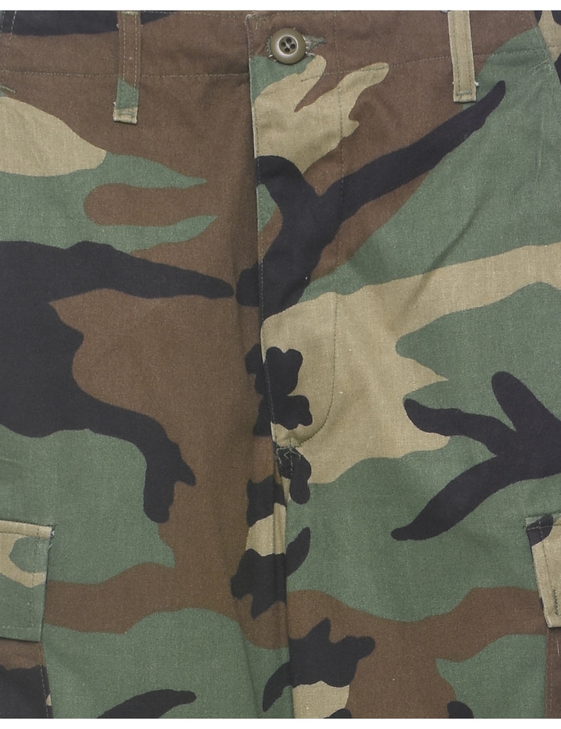 Woodland Camouflage Print Cargo Trousers - W29 L32