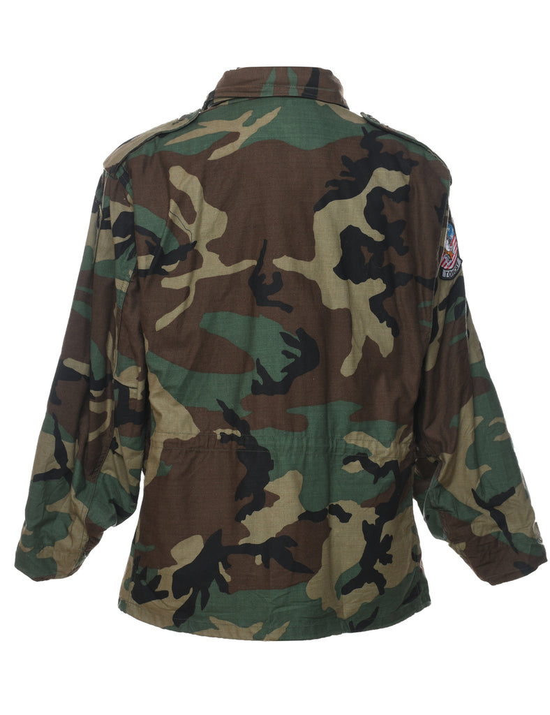 Woodland Camouflage Print U.S Army Military Jacket - L