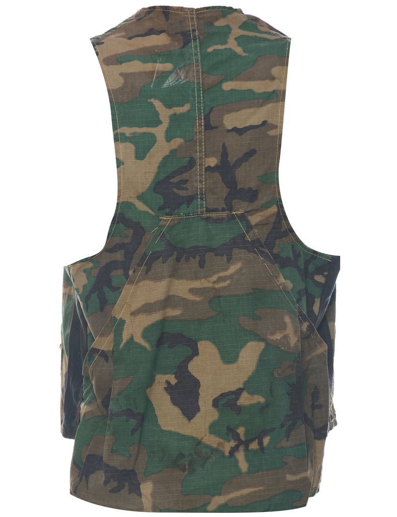 Woodland Camouflage Print Waistcoat - S