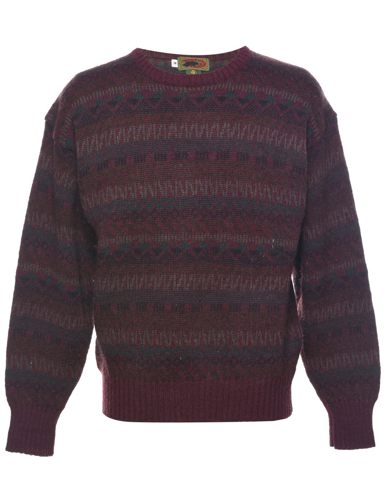 Wool Aztec Print Jumper - M