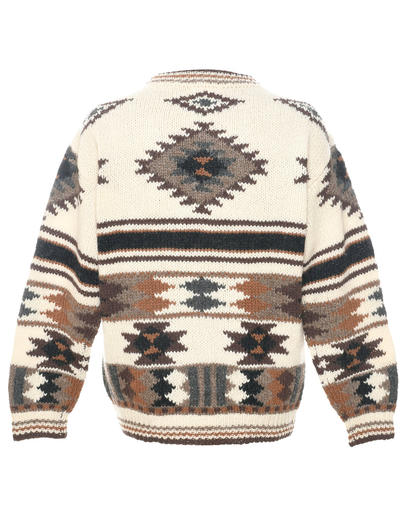 Wool Aztec Print Jumper - M