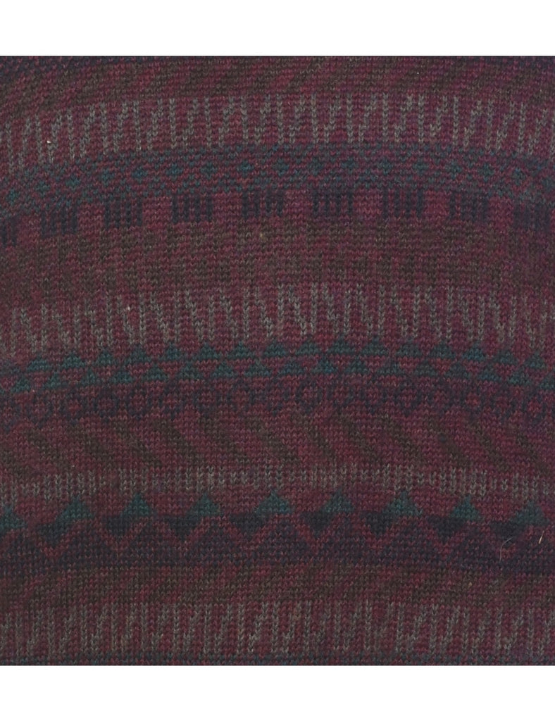 Wool Aztec Print Jumper - M