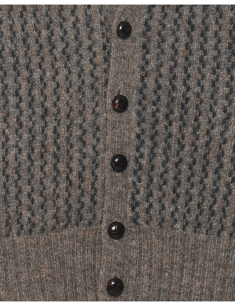 Wool Button Through Sweater Vest - L