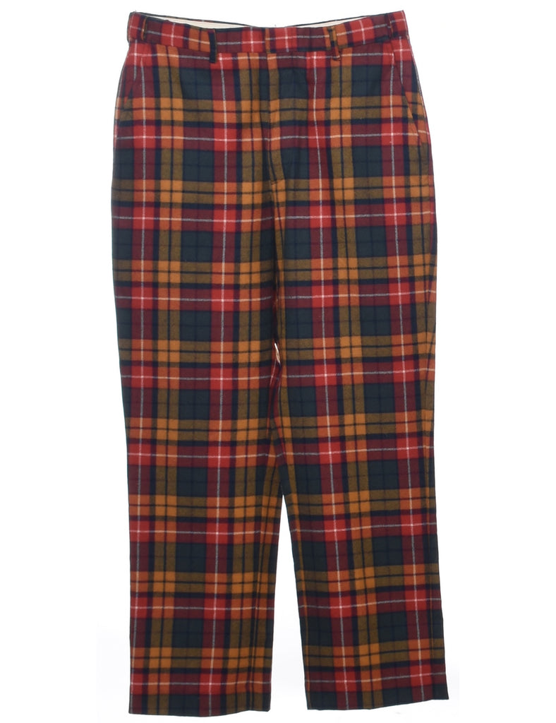 Wool Checked Pattern Trousers - W32 L30